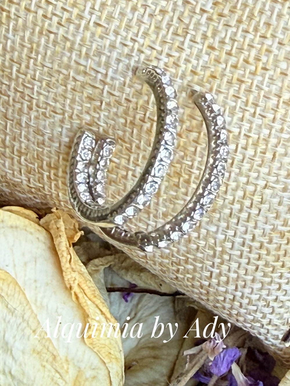 Alquimia Silver Crystal Double Hoop Bracelet